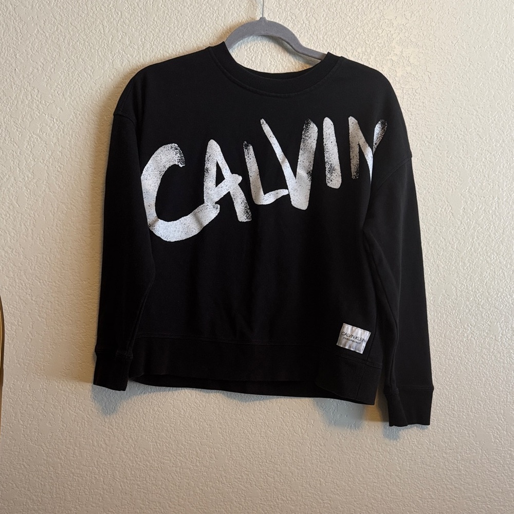 Calvin Klein Black and White Graphic Sweater Size M